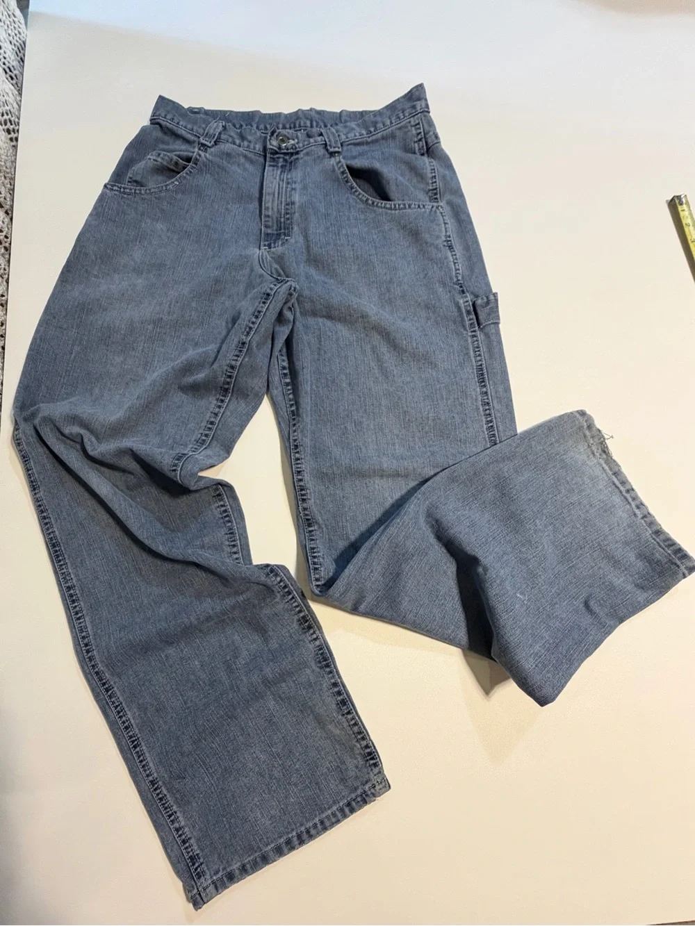VINTAGE 90s USA‎ Made Lee Dungarees Carpenter cargo Jeans Relaxed Utility Denim